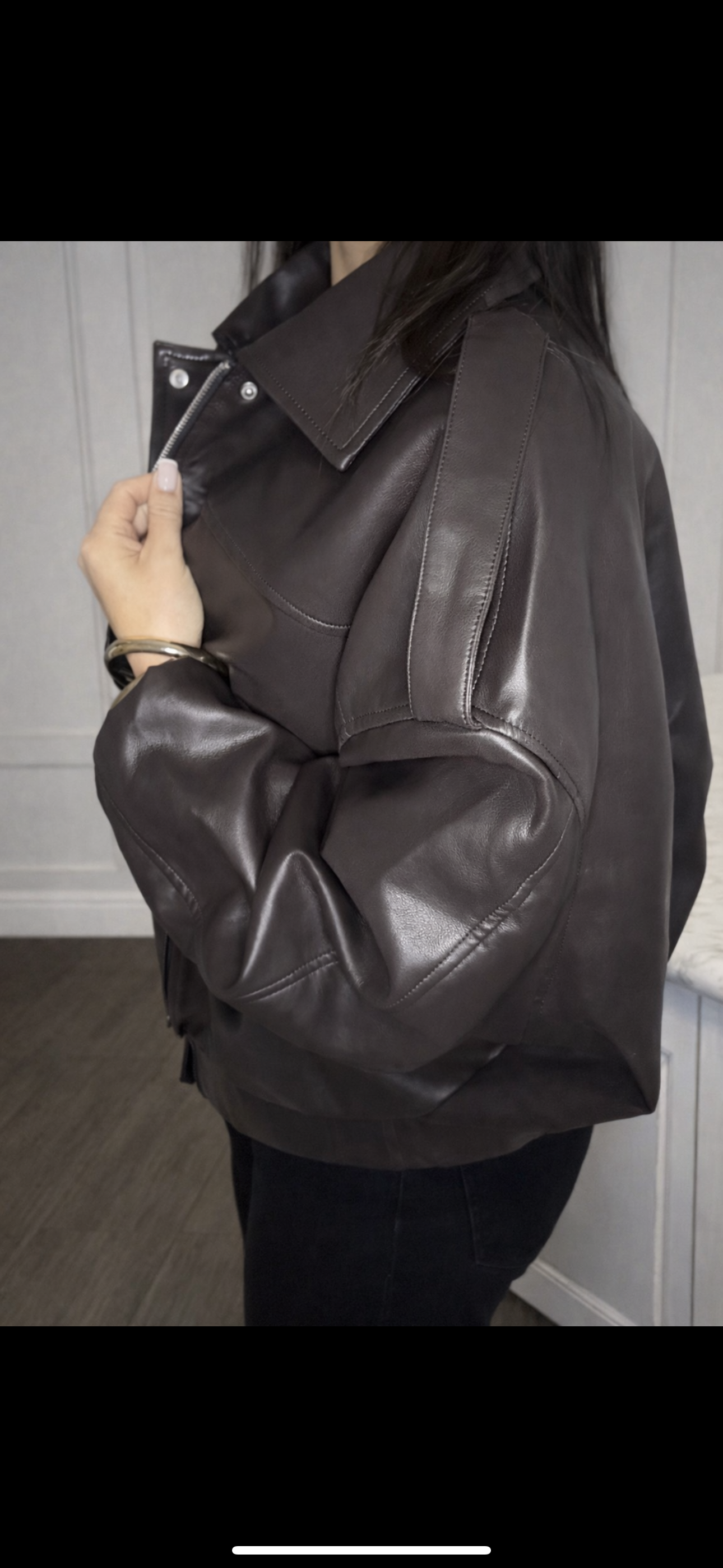 VESTE BOMBER EN SIMILICUIR